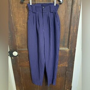 80’s Purple Houndstooth High-Waisted Pants